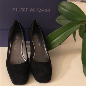 New Stuart Weitzman Black Suede Pump - Size 6.5